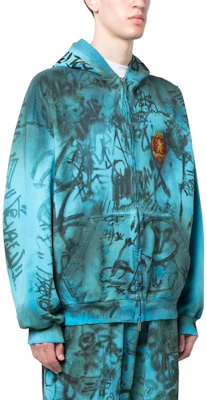 발렌시아가 SS23 그래피티 후드 집업 후디 레귤러 핏 블루 744457TOVA84900 Details for 발렌시아가 SS23 그래피티 후드 집업 후디 레귤러 핏 블루 744457TOVA84900