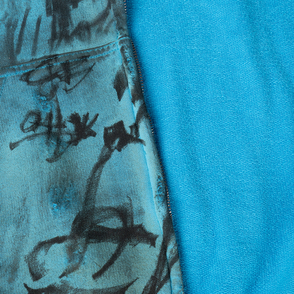 Sizing 발렌시아가 SS23 그래피티 후드 집업 후디 레귤러 핏 블루 744457TOVA84900