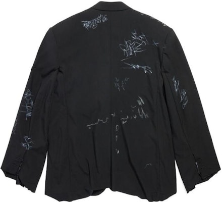 バレンシアガ SS23 グラフィティプリント オーバーサイズ 黒 ブレザー ユニセックス 739591TOT031000 Lookbook バレンシアガ SS23 グラフィティプリント オーバーサイズ 黒 ブレザー ユニセックス 739591TOT031000