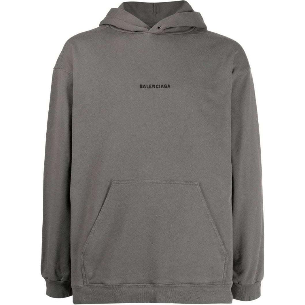 Balenciaga SS23 Grey Logo Hoodie Long Sleeve Regular Fit Sweater 600583TNVH11227