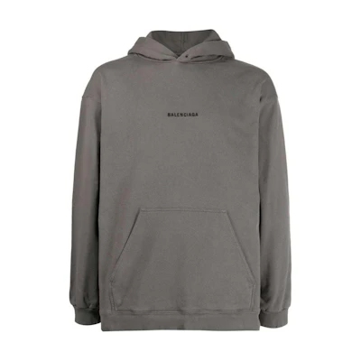 Balenciaga SS23 Grey Logo Hoodie Long Sleeve Regular Fit Sweater 600583TNVH11227