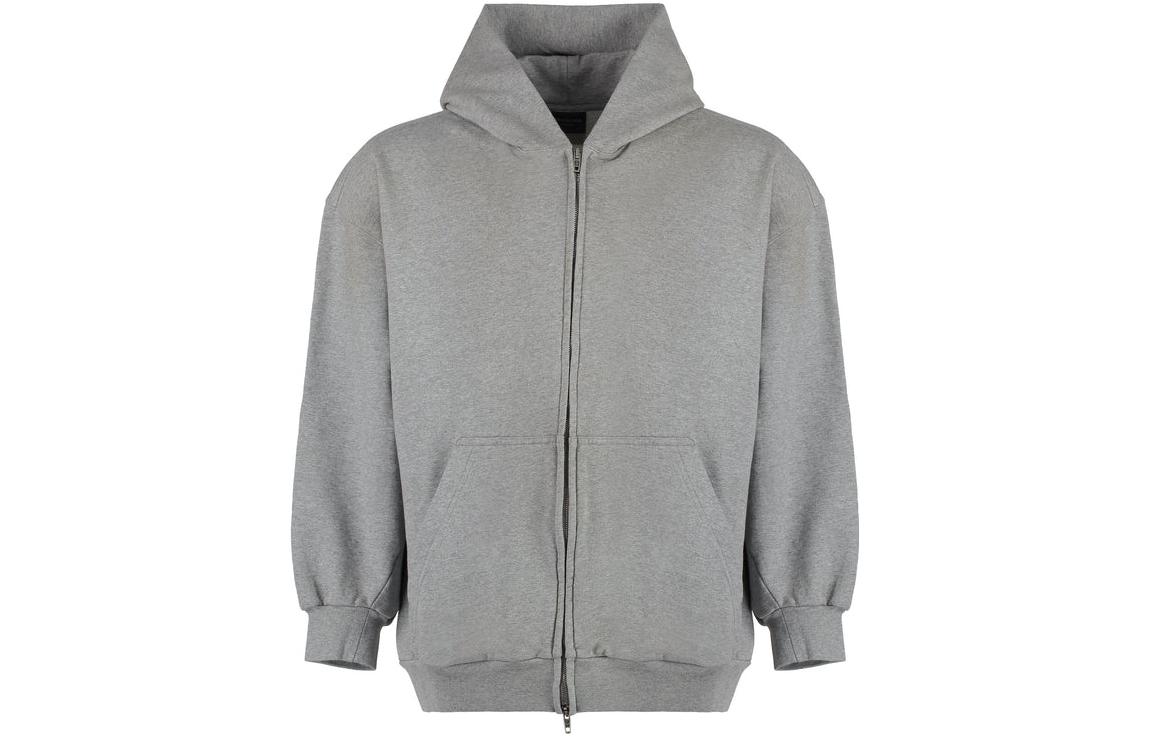 Balenciaga SS23 Grey Oversized Solid Color Hoodie Jacket 744454TOVV91241