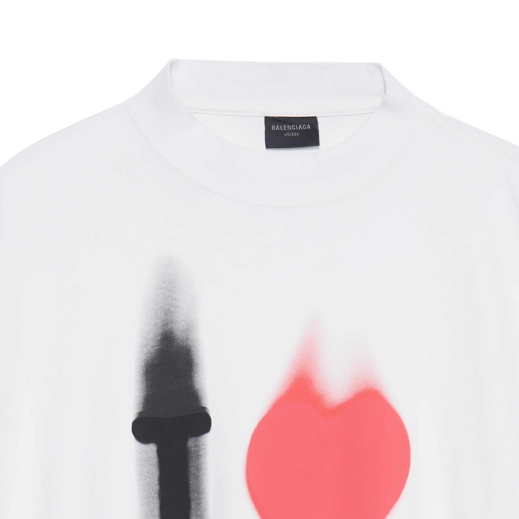 Balenciaga SS23 Heart Letter Print Oversized Unisex T-Shirt White. 744439TOVH39081 圖 5