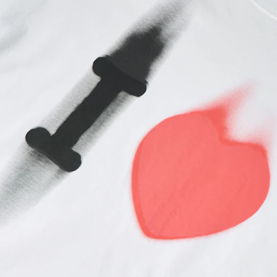 Balenciaga SS23 Heart Letter Print Oversized Unisex T-Shirt White. 744439TOVH39081 Details for Balenciaga SS23 Heart Letter Print Oversized Unisex T-Shirt White. 744439TOVH39081