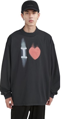 Balenciaga SS23 Camiseta Negra Unisex Manga Larga con Logo Corazón. 744449TOVH39034 Purchase Balenciaga SS23 Camiseta Negra Unisex Manga Larga con Logo Corazón. 744449TOVH39034