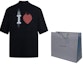 Shop Balenciaga SS23 Heart Print Loose Fit T-Shirt Unisex Black 744439TOVH39034