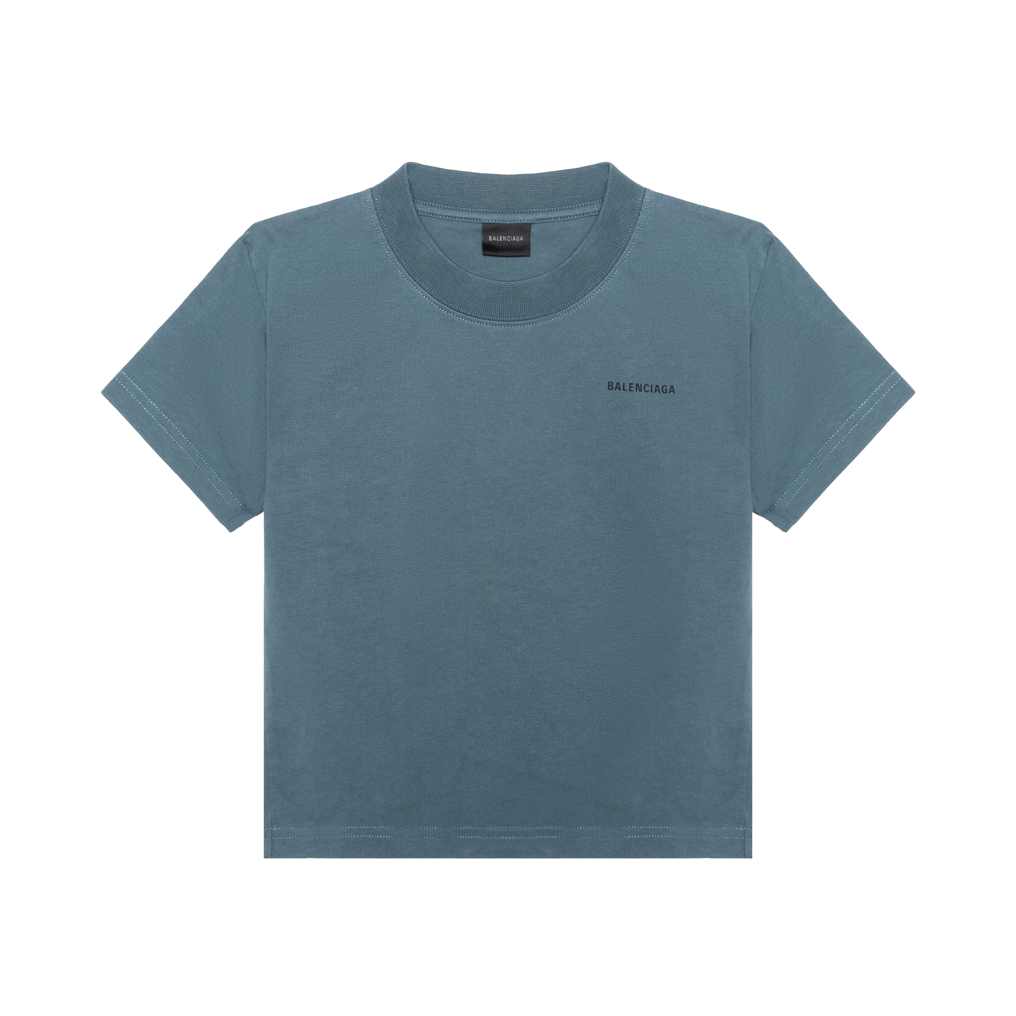 Balenciaga SS23 Kids Blue Crewneck Letter T-Shirt Regular Fit  Style. 681864TOVK74005