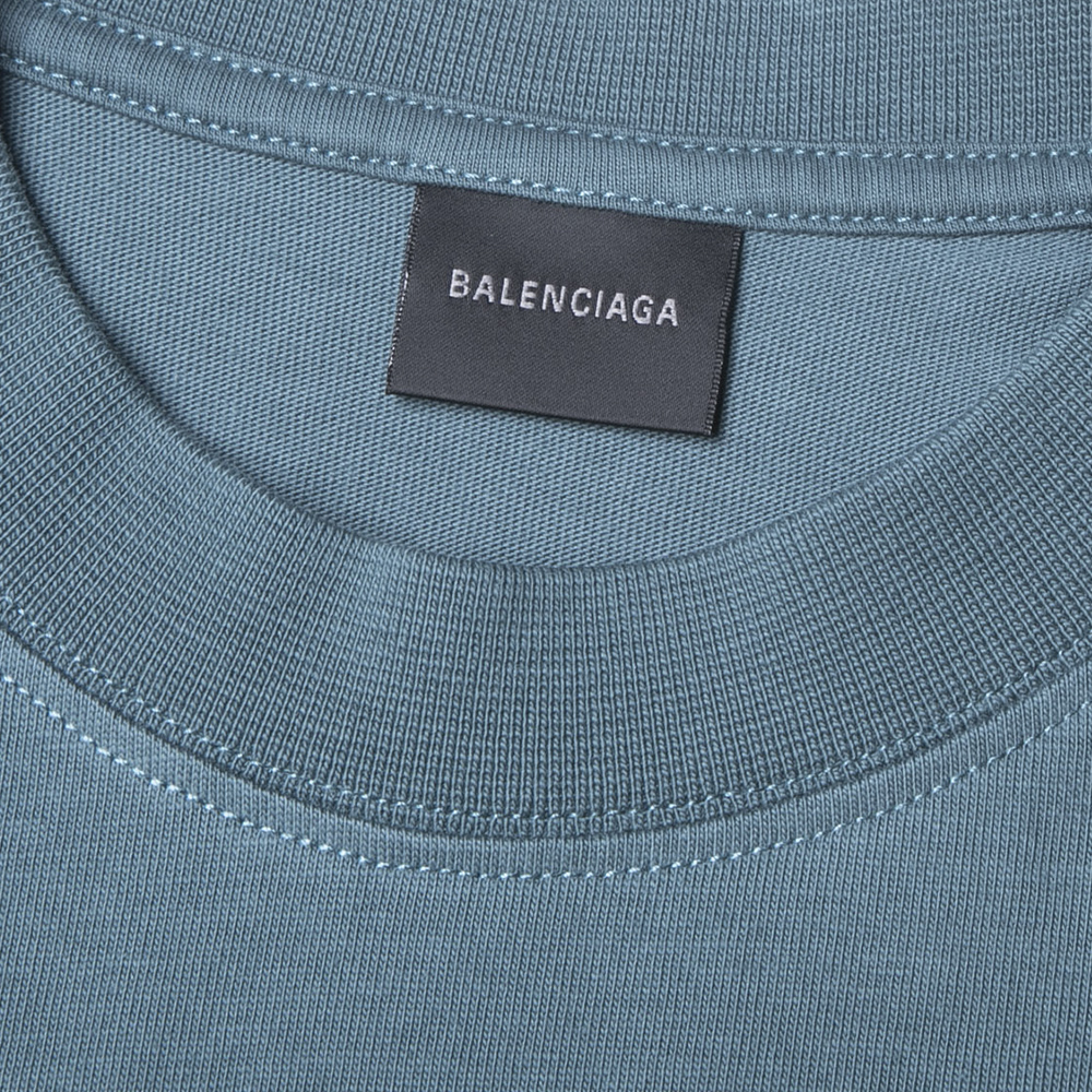 Purchase 발렌시아가 SS23 키즈 블루 크루넥 레터 티셔츠 레귤러 핏 스타일. 681864TOVK74005