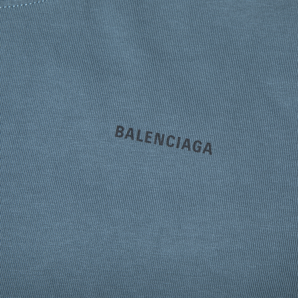 Sizing 발렌시아가 SS23 키즈 블루 크루넥 레터 티셔츠 레귤러 핏 스타일. 681864TOVK74005