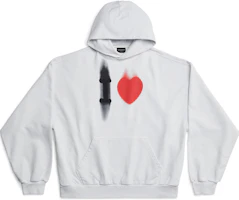 Balenciaga SS23 Letter Heart Print White Regular Fit Sweatshirt . 742603TOVH59081 Balenciaga SS23 Letter Heart Print White Regular Fit Sweatshirt . 742603TOVH59081