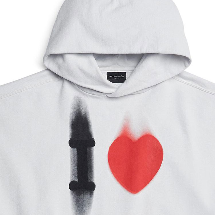 Balenciaga SS23 Letter Heart Print White Regular Fit Sweatshirt . 742603TOVH59081 圖 6