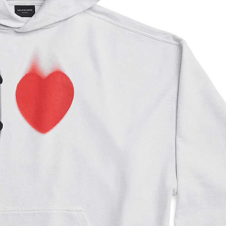 Balenciaga SS23 Letter Heart Print White Regular Fit Sweatshirt . 742603TOVH59081 圖 7