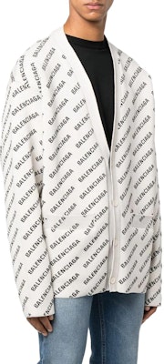 Balenciaga SS23 Letter Logo Knit Cardigan Loose Fit White. 718899T32339054 Shop Balenciaga SS23 Letter Logo Knit Cardigan Loose Fit White. 718899T32339054