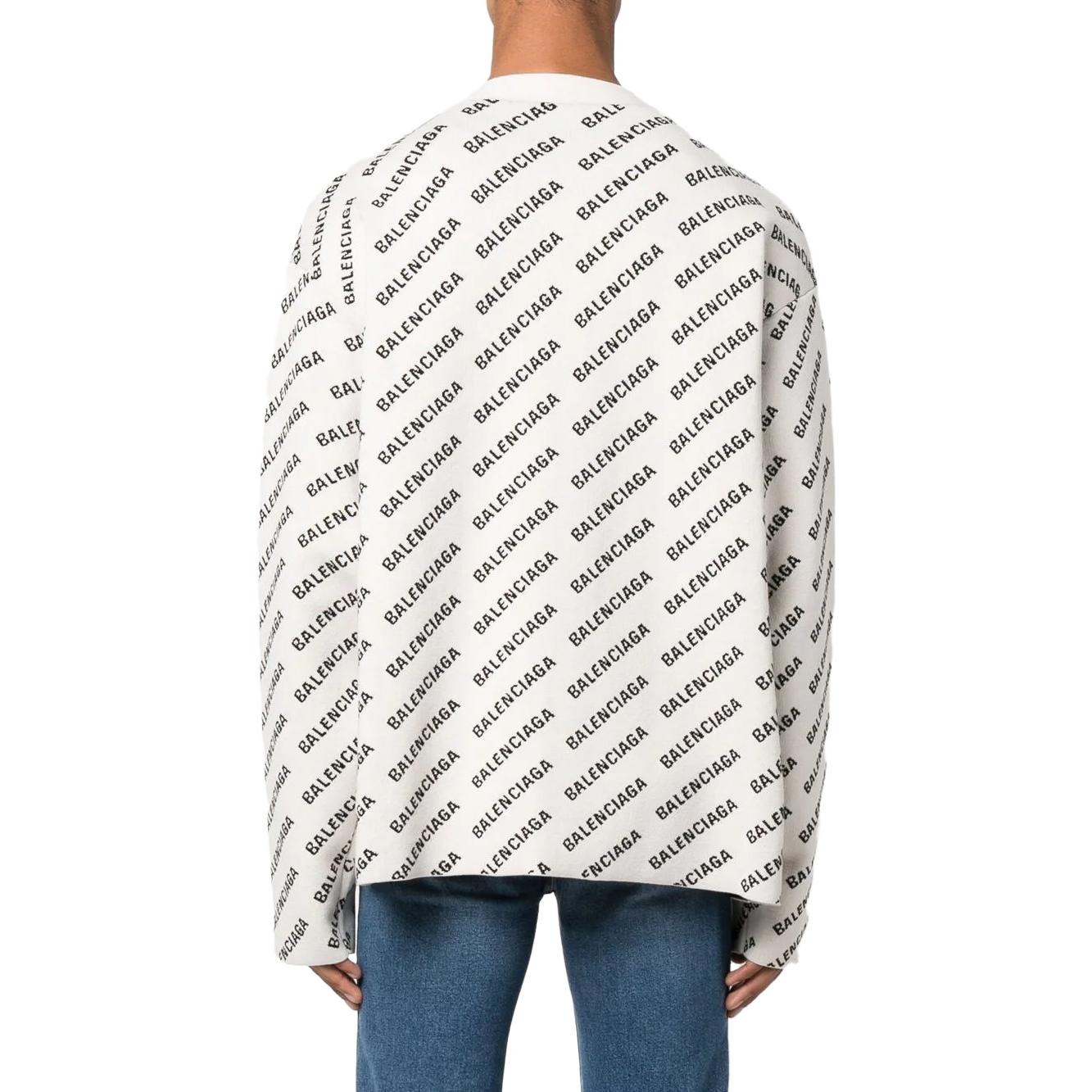 Purchase Balenciaga SS23 Letter Logo Knit Cardigan  Loose Fit White. 718899T32339054