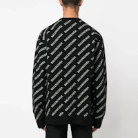 Shop Balenciaga SS23 Letter Logo Knit Wool Sweater Black. 702959T41271000