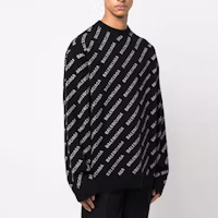 Purchase Balenciaga SS23 Letter Logo Knit Wool Sweater Black. 702959T41271000