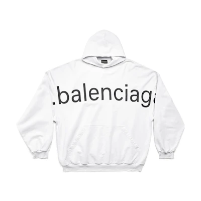 Balenciaga SS23 Letter Logo Print Hoodie Unisex Loose Fit White. 739024TOVN99081