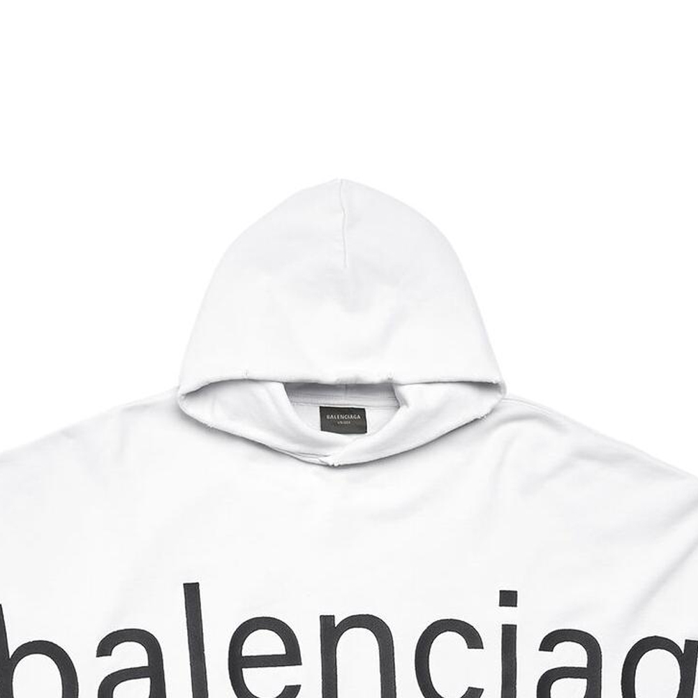 Balenciaga SS23 Letter Logo Print Hoodie Unisex Loose Fit White. 739024TOVN99081 圖 7