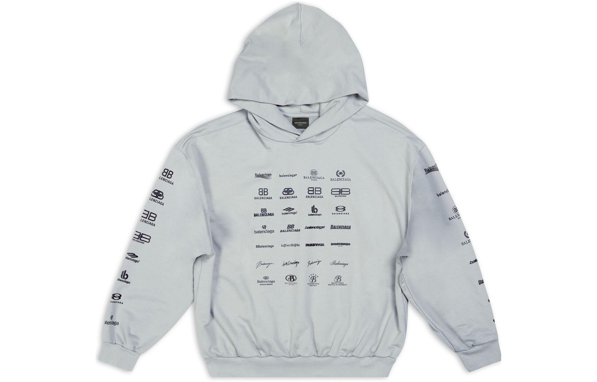 Balenciaga SS23 Letter Logo Print Hoodie Unisex Oversized Fit Grey. 726241TNVQ81342 圖 2