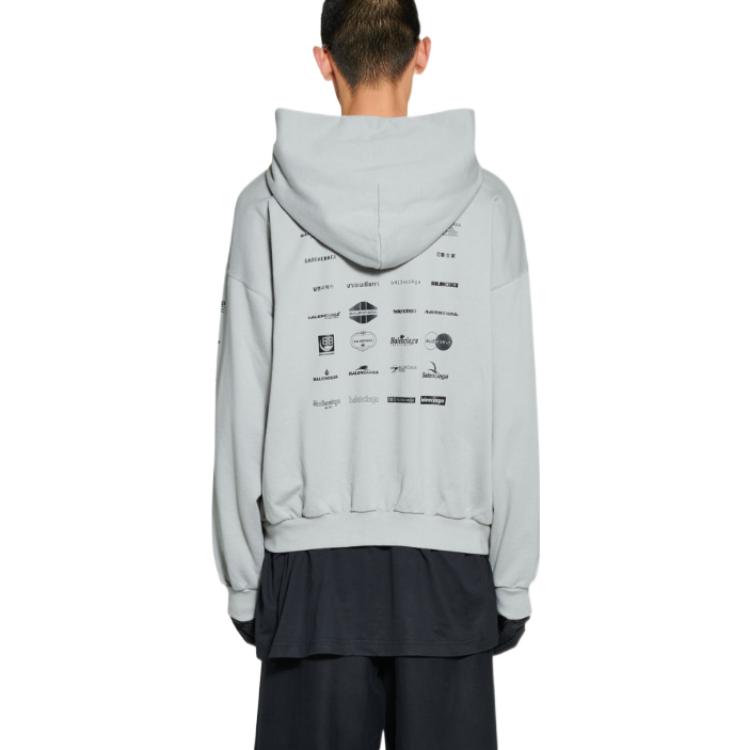 Balenciaga SS23 Letter Logo Print Hoodie Unisex Oversized Fit Grey. 726241TNVQ81342 圖 6