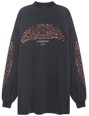 バレンシアガ SS23 レターロゴプリント 長袖 ルーズフィット Tシャツ ブラック メンズ。 739027TPVM81568 Lookbook バレンシアガ SS23 レターロゴプリント 長袖 ルーズフィット Tシャツ ブラック メンズ。 739027TPVM81568