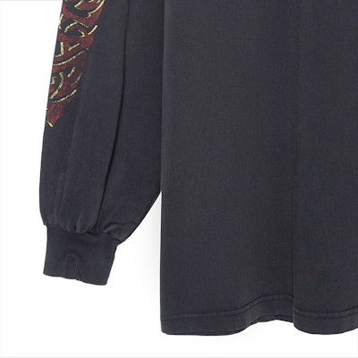 バレンシアガ SS23 レターロゴプリント 長袖 ルーズフィット Tシャツ ブラック メンズ。 739027TPVM81568 Sizing バレンシアガ SS23 レターロゴプリント 長袖 ルーズフィット Tシャツ ブラック メンズ。 739027TPVM81568