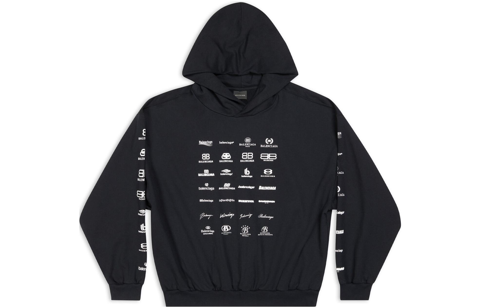 Balenciaga SS23 Letter Logo Print Long Sleeve Sweatshirt Unisex Black. 726241TNVQ81070