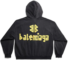Balenciaga SS23 Letter Logo Print Zip-Up Regular Fit Hoodie Black - . 744451TOVB11055 Balenciaga SS23 Letter Logo Print Zip-Up Regular Fit Hoodie Black - . 744451TOVB11055
