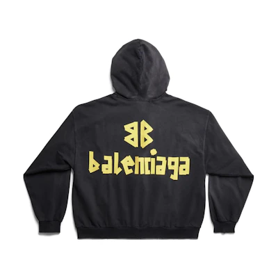 Balenciaga SS23 Letter Logo Print Zip-Up Regular Fit Hoodie Black - . 744451TOVB11055