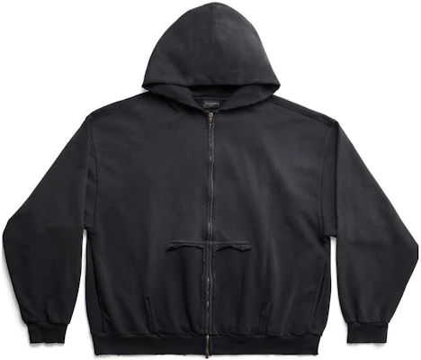 Balenciaga SS23 Letter Logo Print Zip-Up Regular Fit Hoodie Black - . 744451TOVB11055 Lookbook Balenciaga SS23 Letter Logo Print Zip-Up Regular Fit Hoodie Black - . 744451TOVB11055