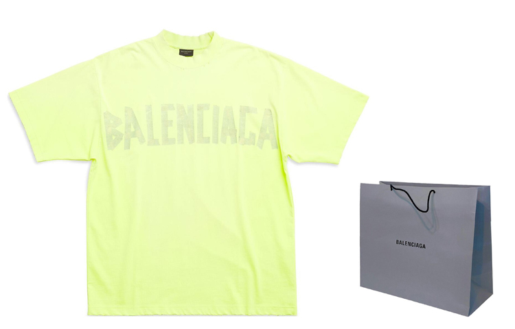 Balenciaga SS23 Letter Logo Printed Round Neck T-Shirt Unisex Washed Yellow. 739784TOVA97204 圖 4