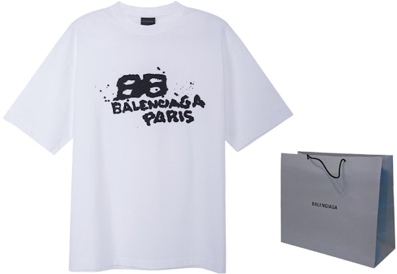 Balenciaga SS23 Letter Print Crewneck Short Sleeve T-Shirt White - Regular Fit 612966TNVN49040 Shop Balenciaga SS23 Letter Print Crewneck Short Sleeve T-Shirt White - Regular Fit 612966TNVN49040