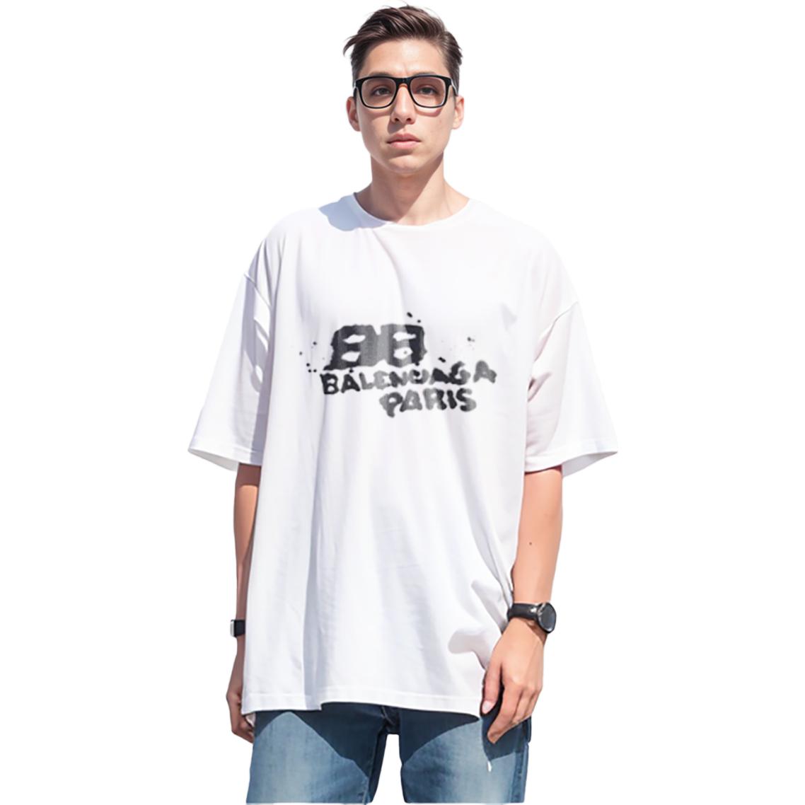 Details for Balenciaga SS23 Letter Print Crewneck Short Sleeve T-Shirt White -  Regular Fit 612966TNVN49040