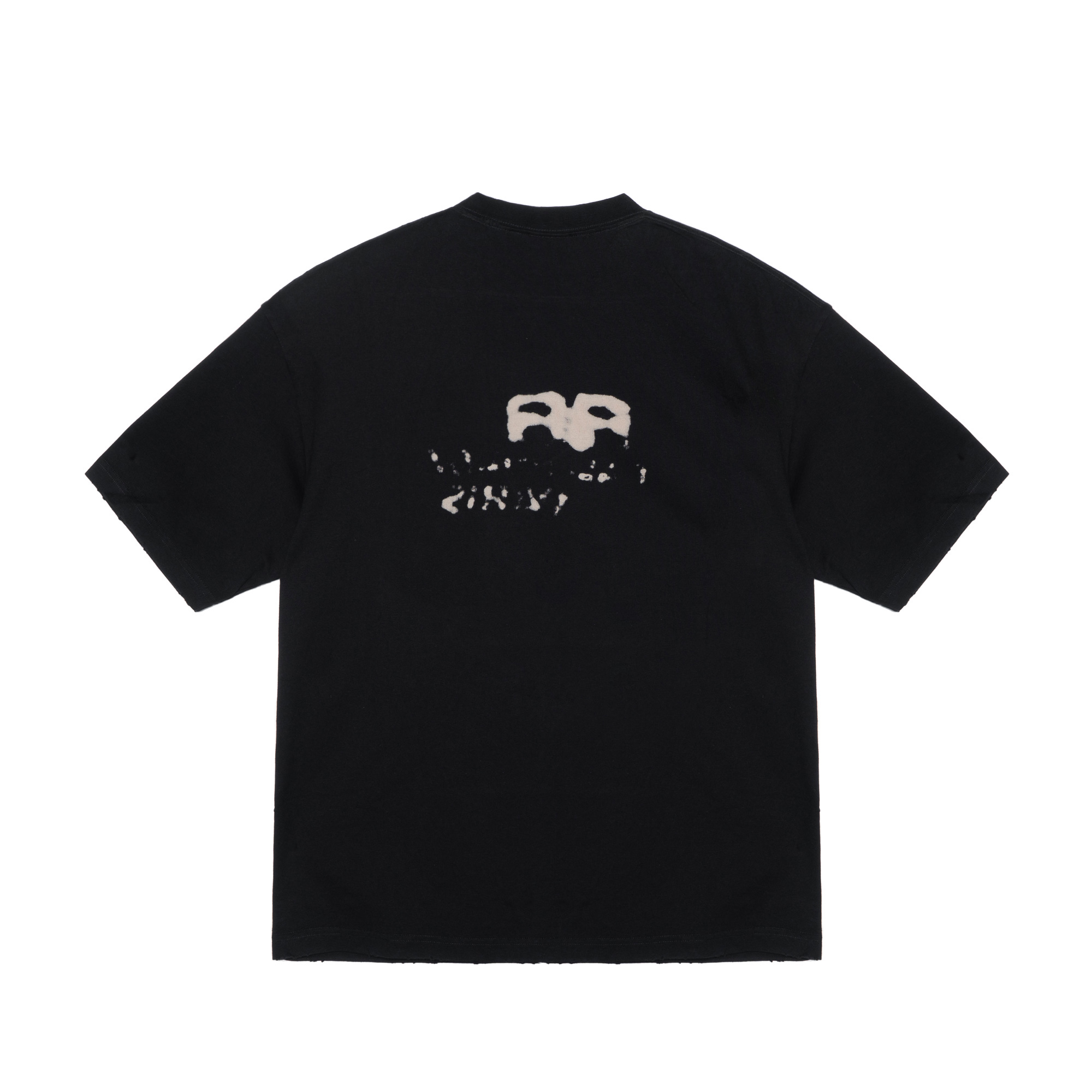 Lookbook 巴伦西亚卡 SS23 字母印花中性黑色圆领T恤 常规版型。 612966TNVN41059