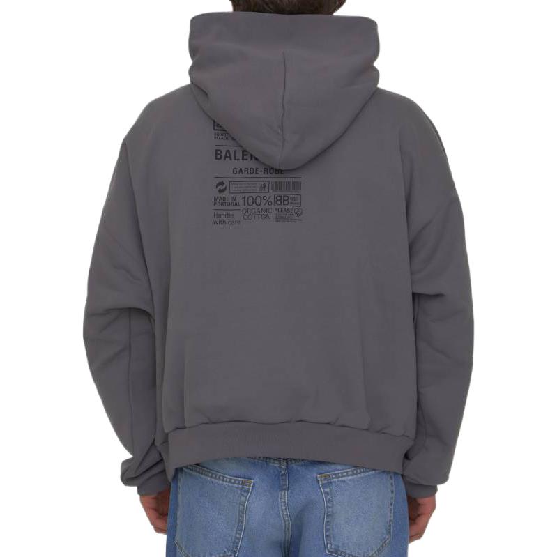 Balenciaga SS23 Letter Print Hoodie Oversized Fit Grey  Pullover. 725565TNVL61219 圖 5