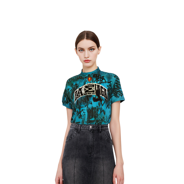 Balenciaga SS23 Letter Print Loose Fit Unisex Blue Short Sleeve T-Shirt. 739028TOVA74900 圖 4