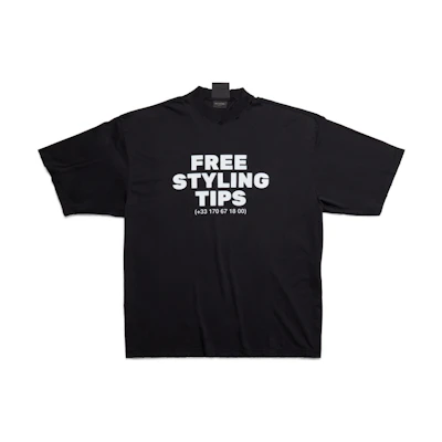 Balenciaga SS23 Letter Print Oversized Black T-Shirt for Men. 744439TOVG29034