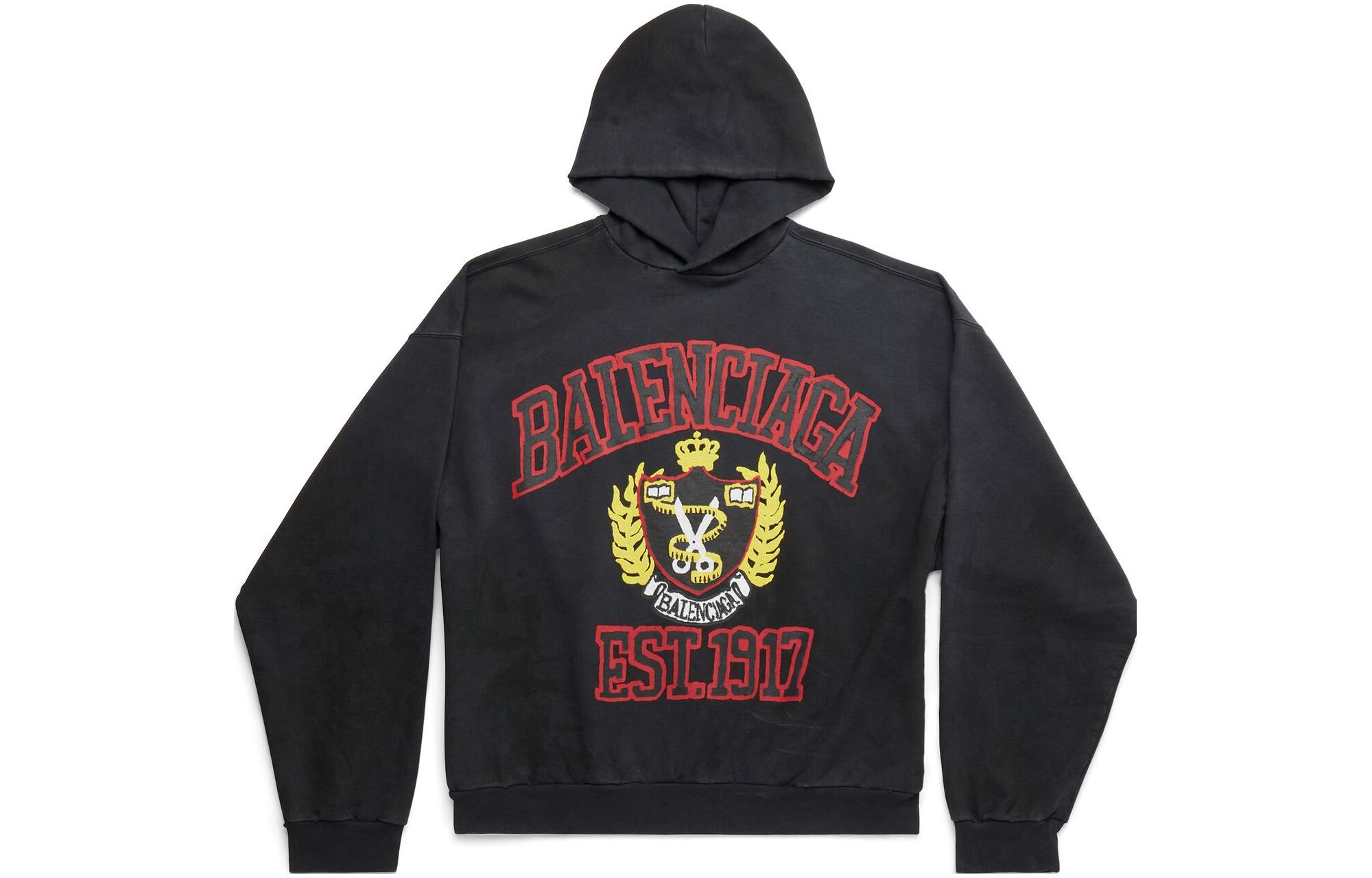Buy Balenciaga SS23 Letter Print Oversized Hoodie Unisex Black. 744463TOVK21055