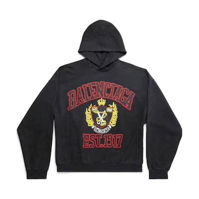 Balenciaga SS23 Letter Print Oversized Hoodie Unisex Black. 744463TOVK21055
