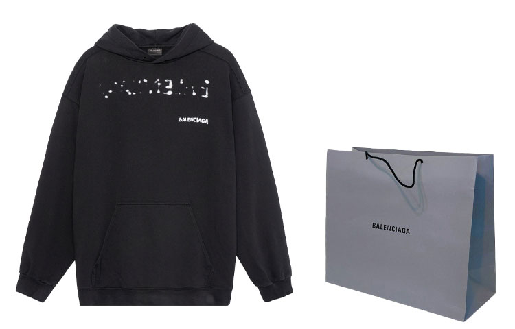 Balenciaga SS23 Letter Print Pullover Hoodie Loose Fit  Black. 600583TOVO61070 圖 4