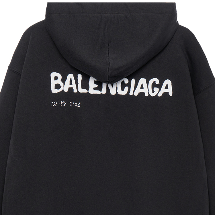Balenciaga SS23 Letter Print Pullover Hoodie Loose Fit  Black. 600583TOVO61070 圖 5