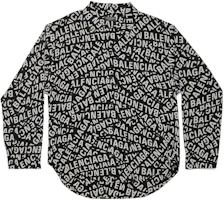 Balenciaga SS23 Letter Print Single-Breasted Shirt Regular Fit Black 681812TML211269 Balenciaga SS23 Letter Print Single-Breasted Shirt Regular Fit Black 681812TML211269