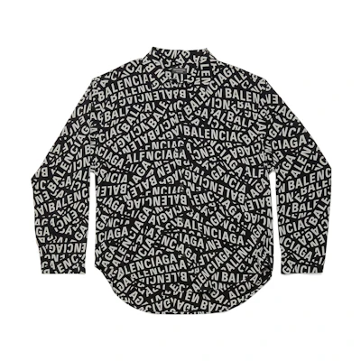 Balenciaga SS23 Letter Print Single-Breasted Shirt Regular Fit Black 681812TML211269