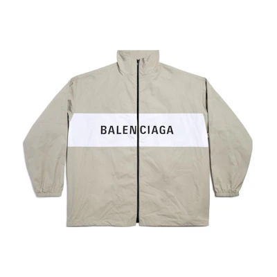 Balenciaga SS23 Letter Print Zip Long Jacket Unisex Khaki 725302TNM149441