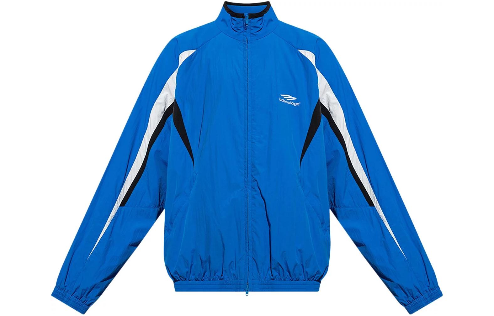 Balenciaga SS23 Logo Colorblock Long Sleeve Jacket Blue 725276TNO244003