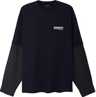 Balenciaga SS23 Logo Embroidered Oversized Long Sleeve T-Shirt Black Unisex. 698631TKVJ19070 Balenciaga SS23 Logo Embroidered Oversized Long Sleeve T-Shirt Black Unisex. 698631TKVJ19070
