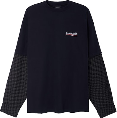 Balenciaga SS23 Baju Lengan Panjang Oversized Logo Sulaman Hitam Unisex. 698631TKVJ19070 Buy Balenciaga SS23 Baju Lengan Panjang Oversized Logo Sulaman Hitam Unisex. 698631TKVJ19070