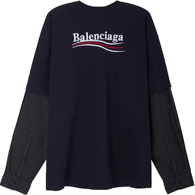 Balenciaga SS23 Baju Lengan Panjang Oversized Logo Sulaman Hitam Unisex. 698631TKVJ19070 Lookbook Balenciaga SS23 Baju Lengan Panjang Oversized Logo Sulaman Hitam Unisex. 698631TKVJ19070