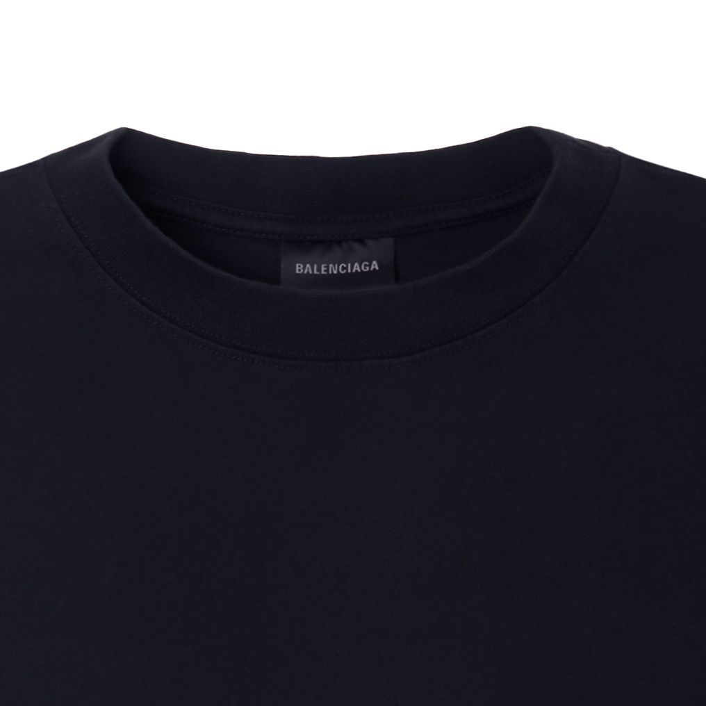 Purchase Balenciaga SS23 Baju Lengan Panjang Oversized Logo Sulaman Hitam Unisex. 698631TKVJ19070