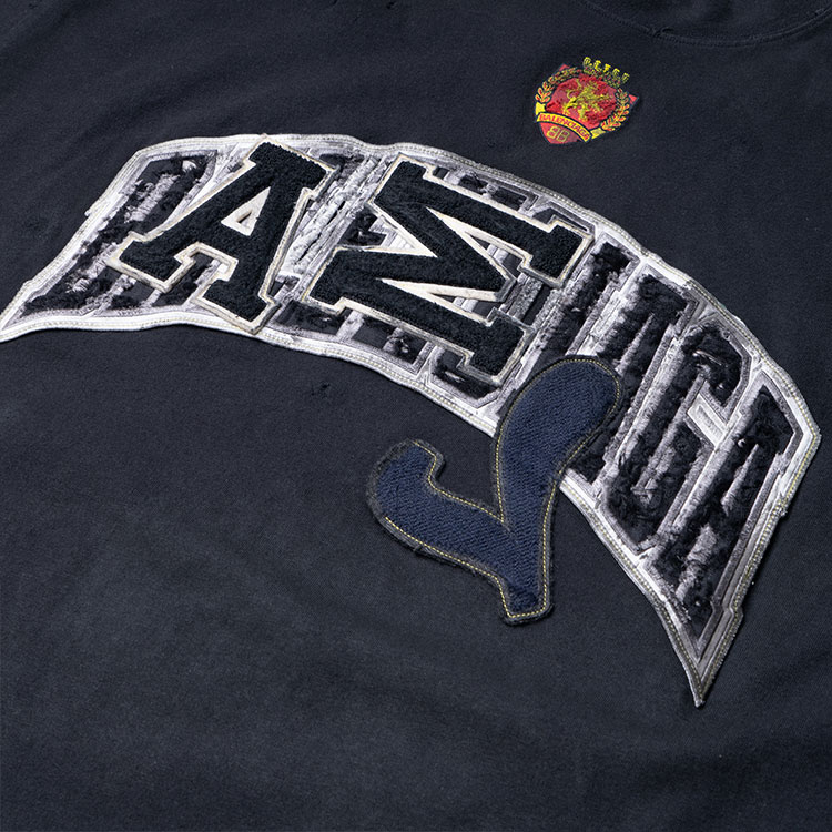 Purchase Balenciaga SS23 Logo Embroidered Oversized Unisex Black Crewneck T-Shirt. 739028TOVN21055